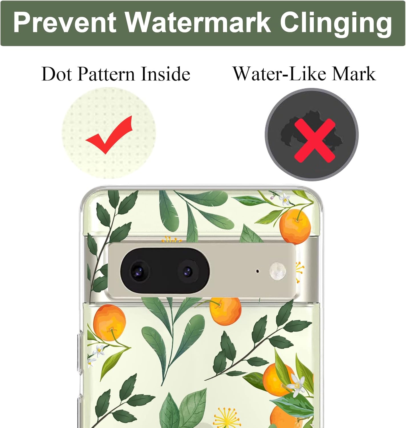 Unov Compatible con Pixel 7 Funda transparente con diseño de TPU suave, absorción de golpes, diseño delgado en relieve, cubierta trasera protectora