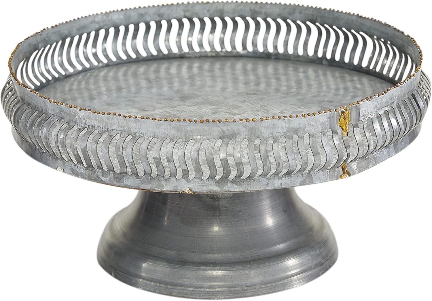 Deco 79 Soporte de metal galvanizado para tartas, juego de 2 12″, 16″W, gris
