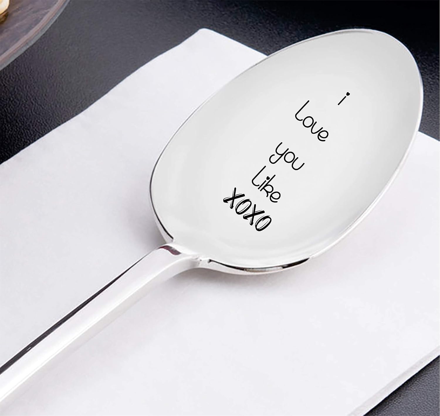 I Love You Like xoxo – Cuchara grabada para café o té – Cuchara grabada para tu verdadero amor – Regalo de propuesta – Regalo para él – Regalo para