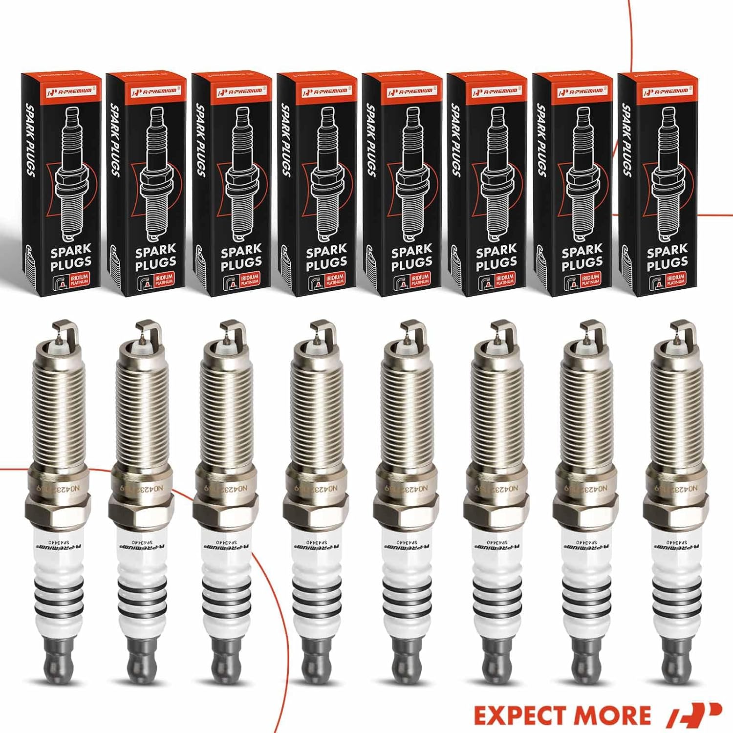 A-Premium Iridium Platinum Bujías compatibles con Chevrolet Silverado 15002500HD3500HD, Tahoe, Camaro, Suburban, Corvette y GMC Sierra, Yukon y