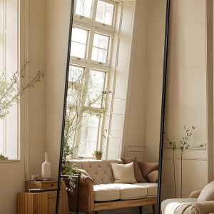 Antok Espejo de longitud completa de 71 x 28 pulgadas, espejo de suelo, espejo de cuerpo completo con soporte, espejo de pared para dormitorio, Antok Espejo de longitud completa de 71 x 28 pulgadas, espejo de suelo, espejo de cuerpo completo con soporte, espejo de pared para dormitorio,