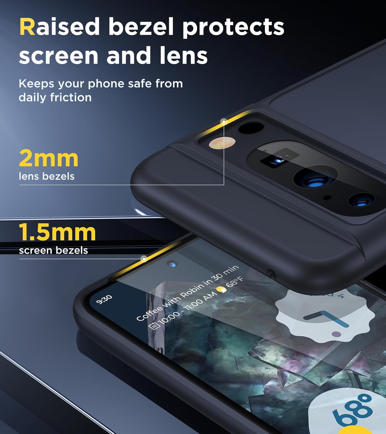 Humixx Funda para Google Pixel 8 Pro prueba de caída de grado militar tacto sedoso definitivo a prueba de golpes, antihuellas, translúcida, mate,