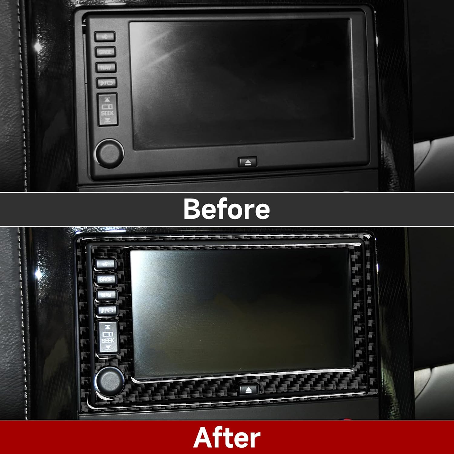 Adhesivo para panel de CD de consola central de automóvil, cubierta interior de fibra de carbono para Chevrolet Corvette C6 Z06  C6 ZR1  C6 Grand