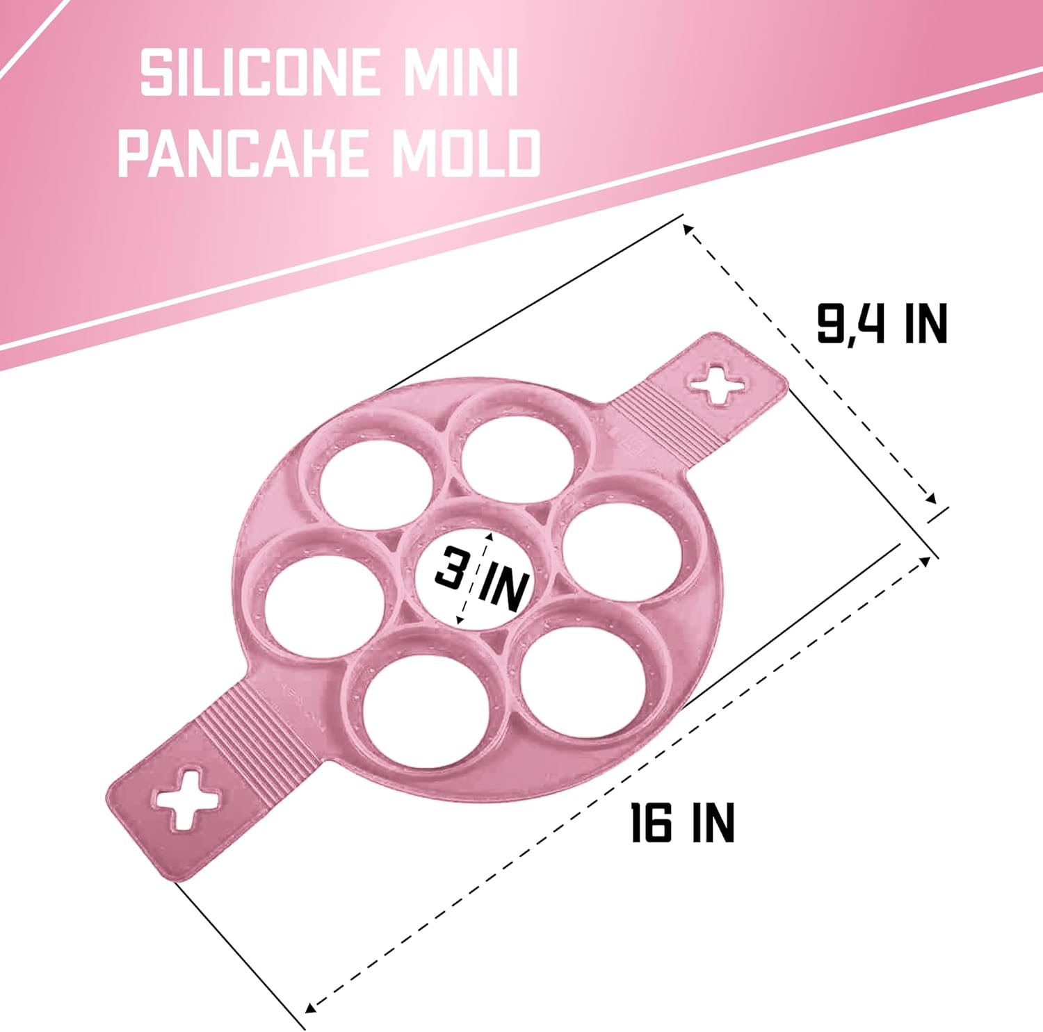 Molde de silicona antiadherente para panqueques  Molde para panqueques de 7 círculos  Molde de silicona para panqueques  Anillos de silicona para