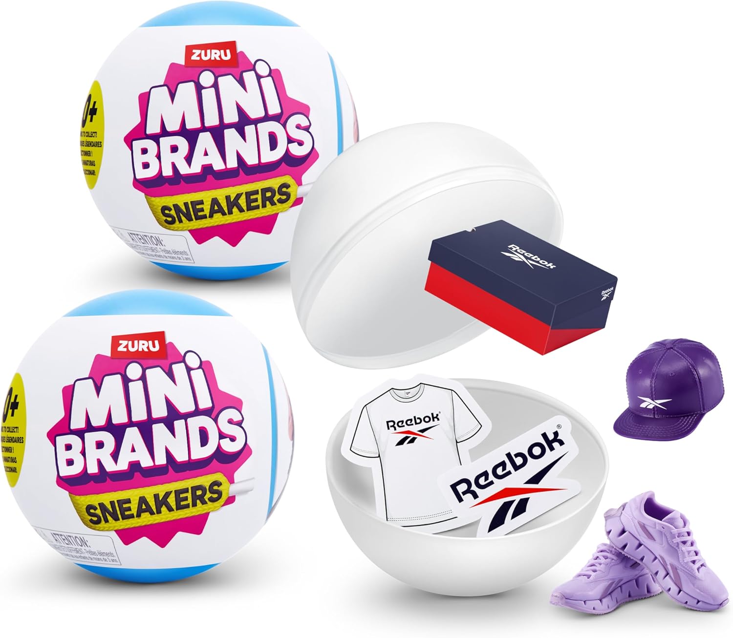 ZURU Real Miniature Sneaker Brands – Paquete de 2 cápsulas de 5 marcas misteriosas en miniatura para niñas, adolescentes, adultos y coleccionistas