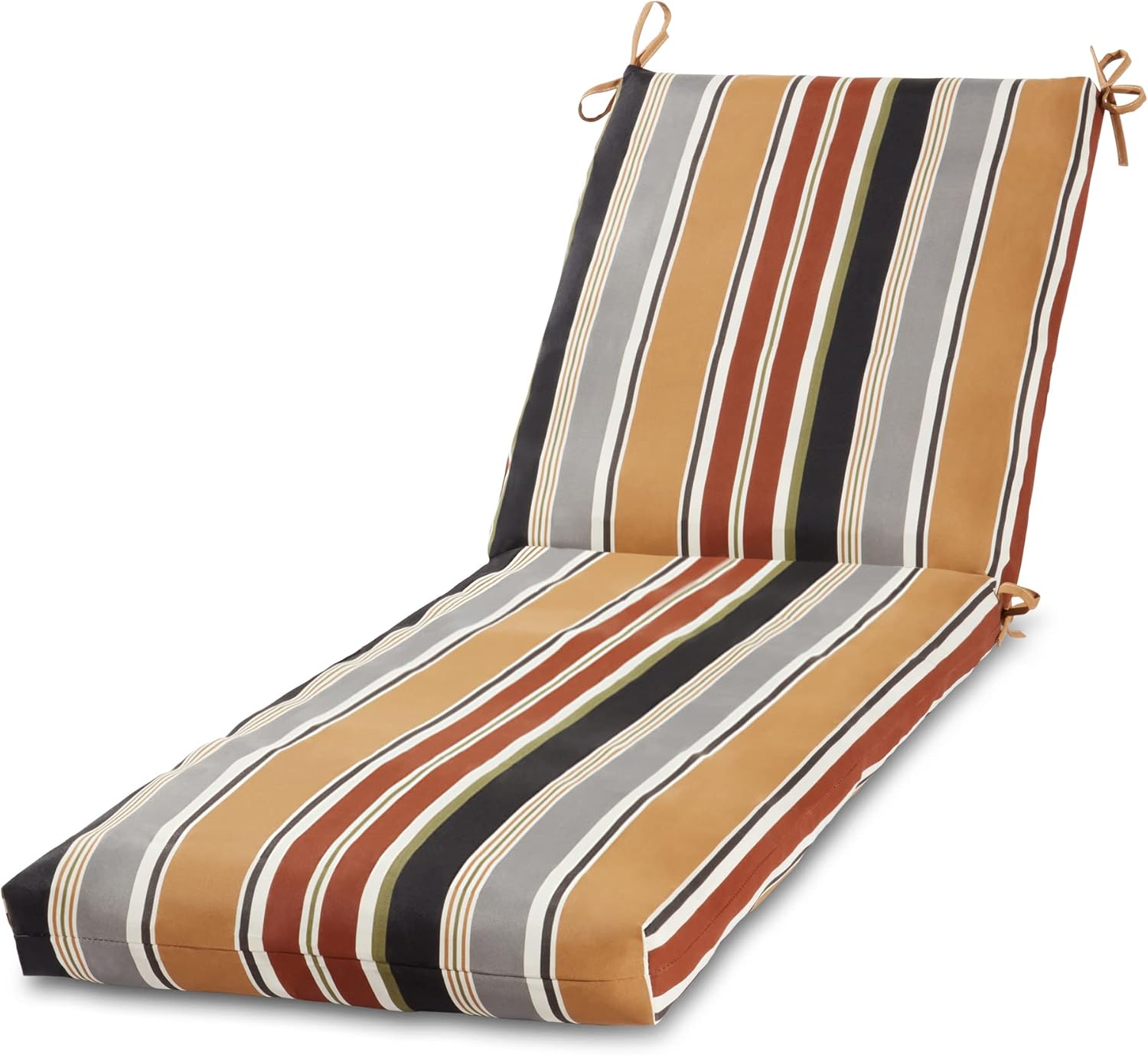 Greendale Home Fashions Cojín reversible para silla de salón para exteriores, color espresso a rayas