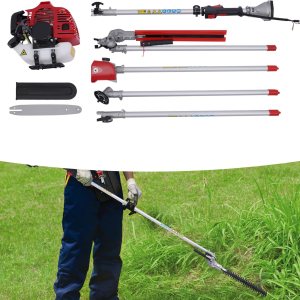 Cortacésped de 51.77 cc de 2 tiempos a gas, tijeras de setos para jardinero, 6500 rpm, herramienta de limpieza para cortar y aserrar bordes de Cortacésped de 51.77 cc de 2 tiempos a gas, tijeras de setos para jardinero, 6500 rpm, herramienta de limpieza para cortar y aserrar bordes de