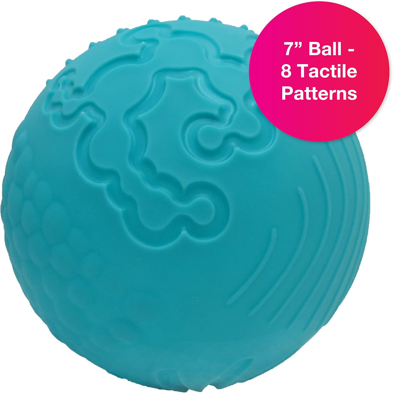 Edushape Texture-iffic Sensory Ball for Baby – 7″ Baby Ball That Helps Enhance Gross Motor Skills for Kids – Toddler Ball with 8 Sections of