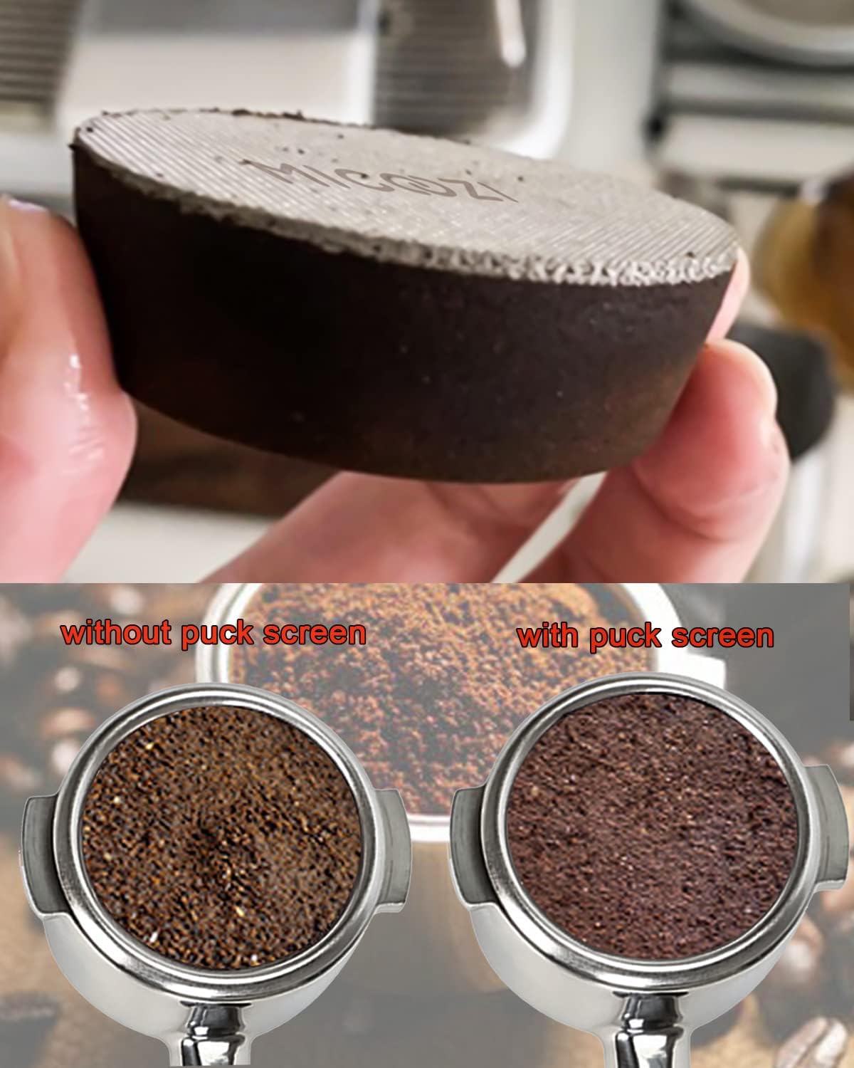 Pantalla de disco de café espresso de 2.106 in, reutilizable, 0.067 in de grosor, acero inoxidable de 100 m, placa de malla de filtro de café