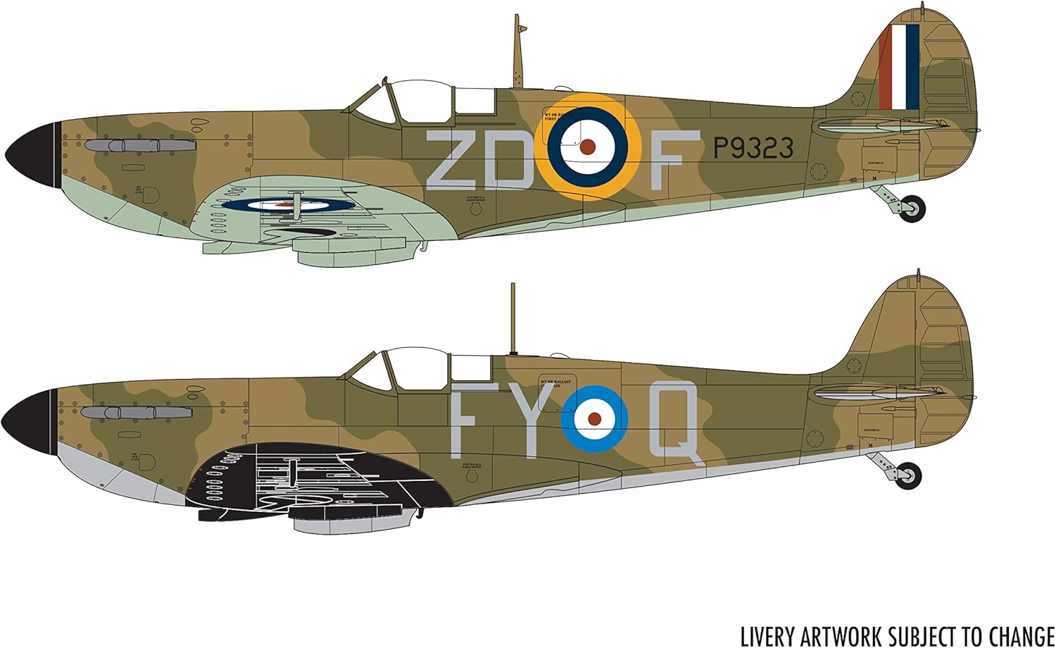 Airfix Supermarine Spitfire MK Ia 148 WWII Aviación Militar Kit de Modelo de Plástico A05126A