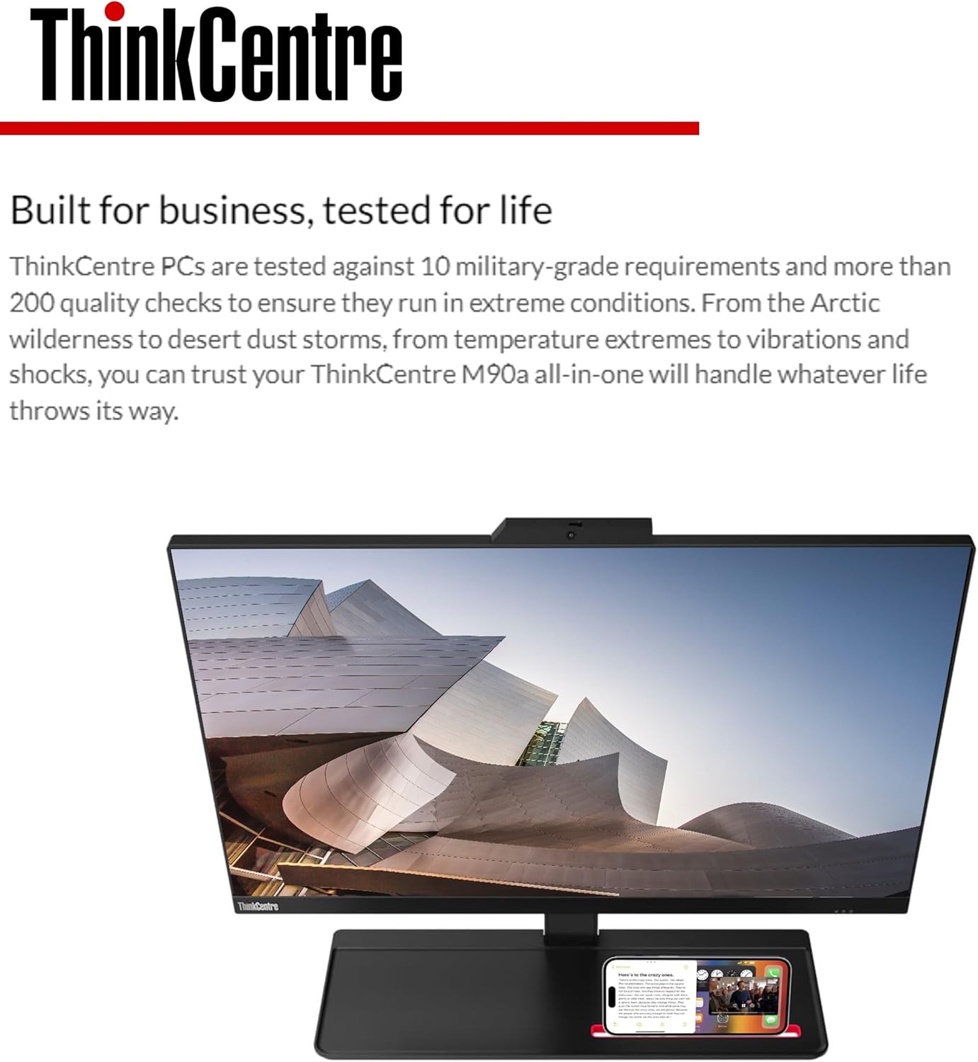 Lenovo ThinkCentre M90a Business – Escritorio todo en uno, pantalla FHD IPS de 23.8 pulgadas, Intel Core i5-10500, Wi-Fi 6, 16 GB de RAM, SSD de 512
