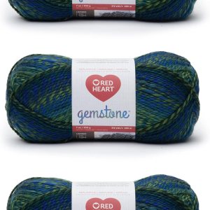 Red Heart Hilo de esmeralda de piedras preciosas  Paquete de 3 unidades de 7 onzas  Acrílico  5 voluminosos  312 yardas  Tejido, ganchillo y Red Heart Hilo de esmeralda de piedras preciosas  Paquete de 3 unidades de 7 onzas  Acrílico  5 voluminosos  312 yardas  Tejido, ganchillo y