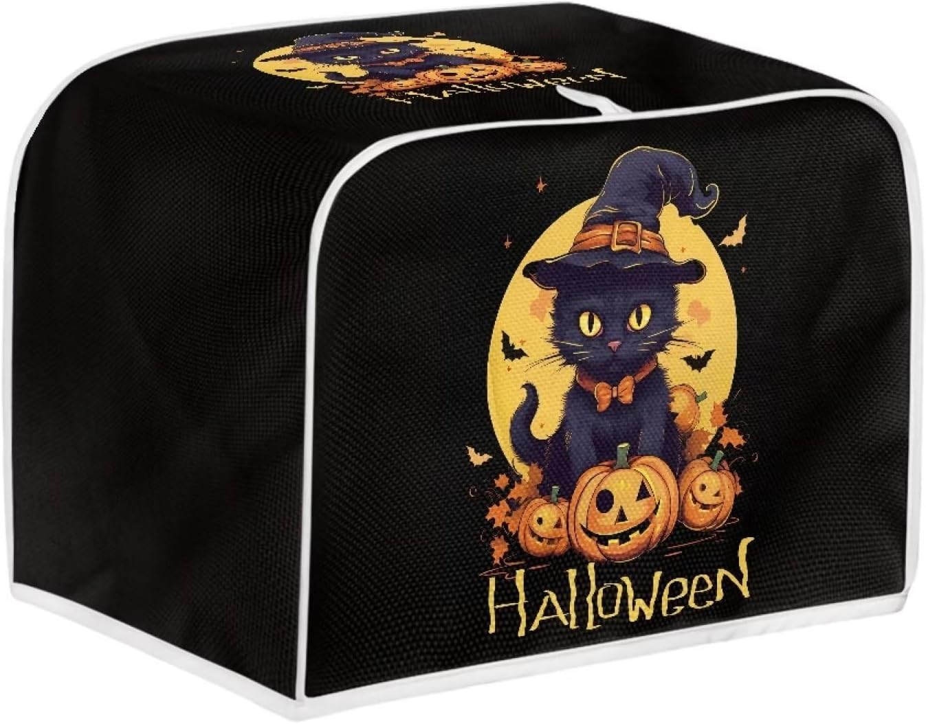 Funda para hacer pan de Halloween, cubierta antipolvo lavable para tostadora de gato de calabaza, 2 rebanadas, cubierta duradera antisalpicaduras,