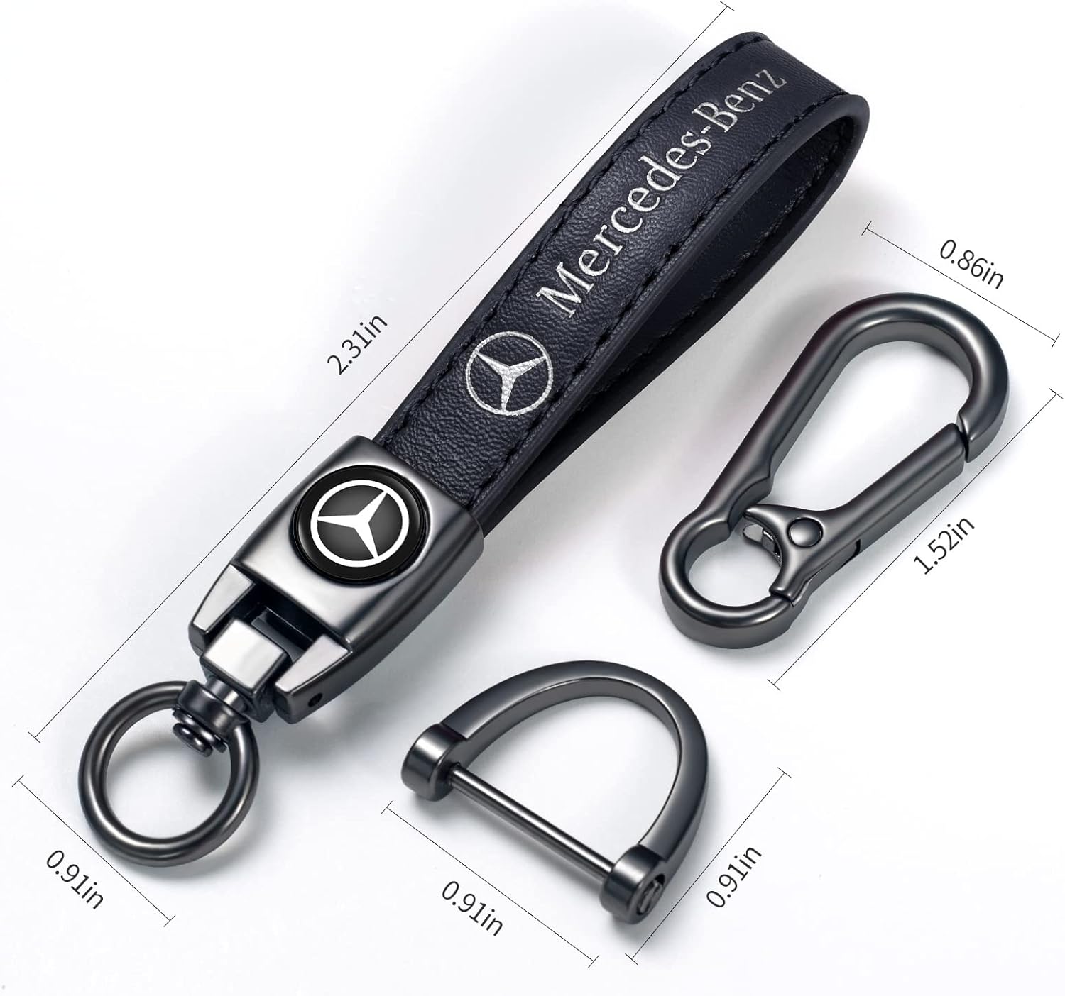 Tcuisuy Llavero de cuero genuino para Mercedes Benz A C E S Class Series GLK CLA GLA GLC GLE CLS SLK AMG Series Llavero para hombres y mujeres,