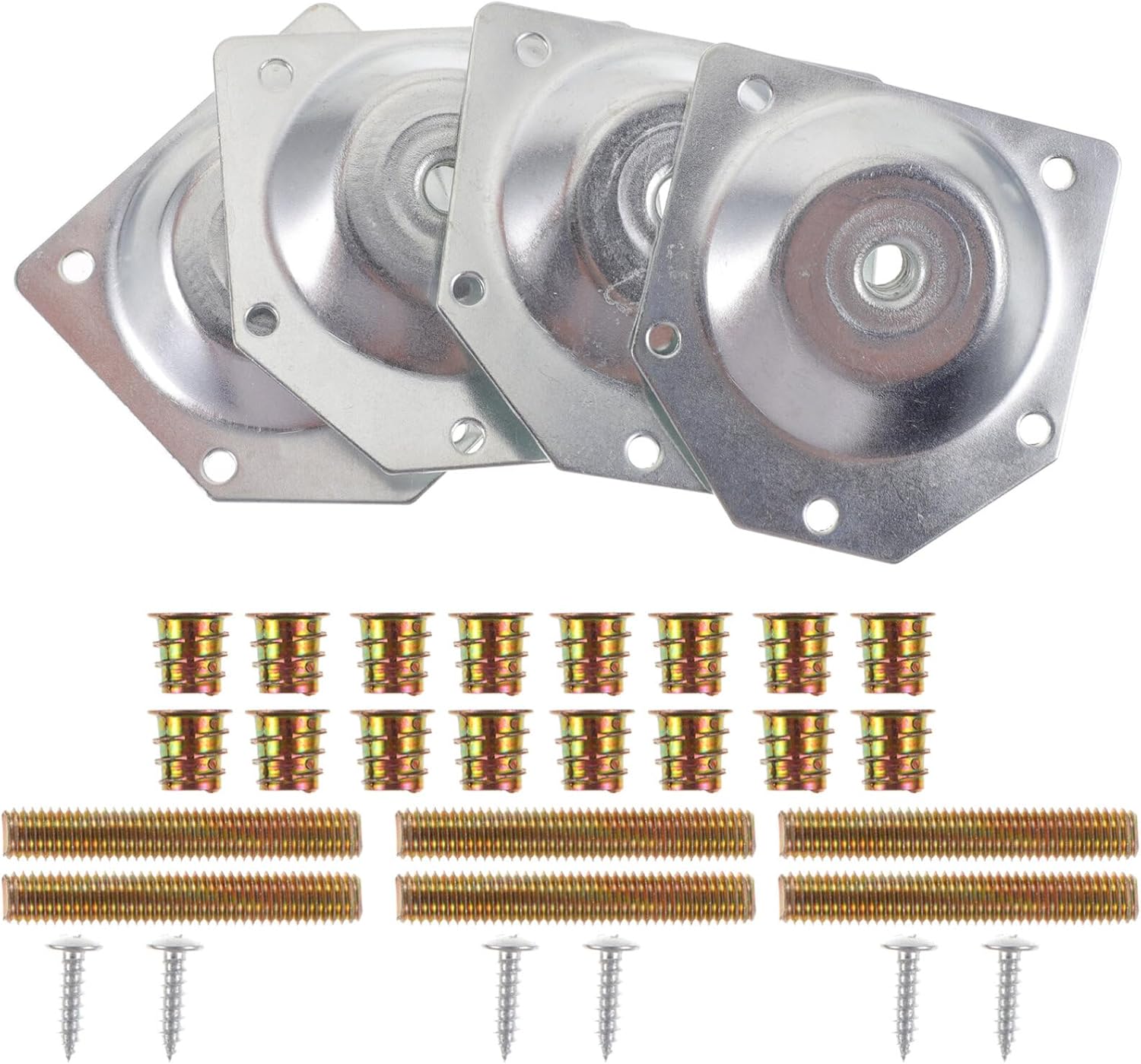 DOITOOL 4 placas de montaje de patas en ángulo de 14 grados, soportes para patas de muebles, placas en T, patas de sofá M8 con pernos de suspensión,