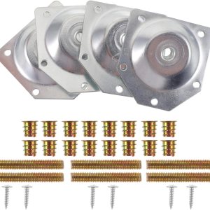 DOITOOL 4 placas de montaje de patas en ángulo de 14 grados, soportes para patas de muebles, placas en T, patas de sofá M8 con pernos de suspensión, DOITOOL 4 placas de montaje de patas en ángulo de 14 grados, soportes para patas de muebles, placas en T, patas de sofá M8 con pernos de suspensión,