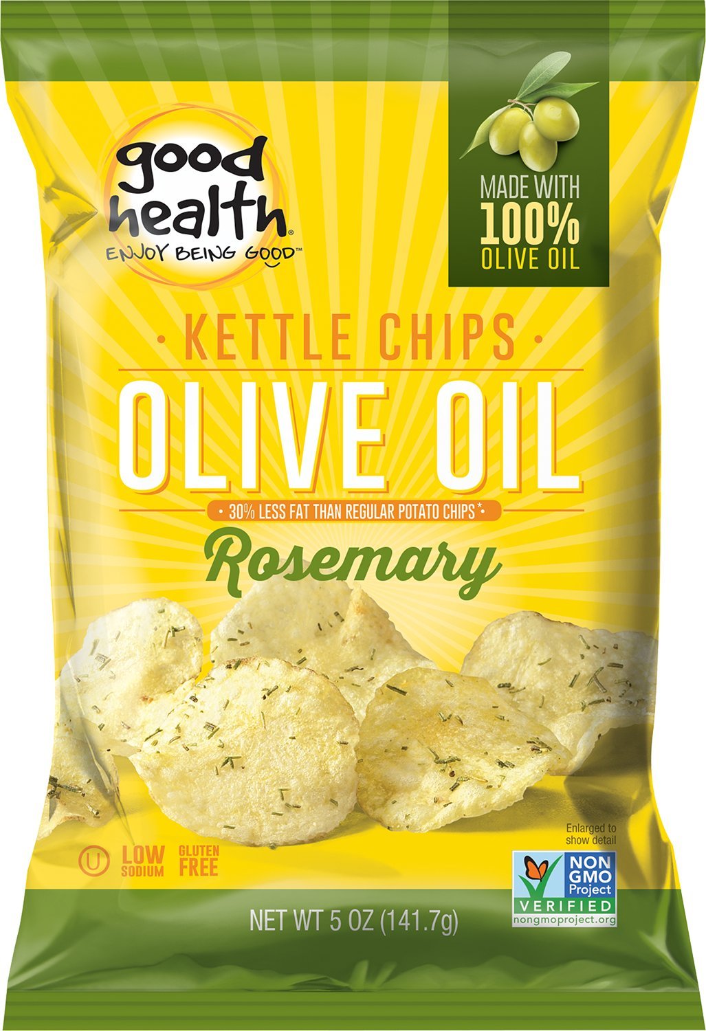 Good Health chips de patatas de aceite de oliva, estilo hervido.