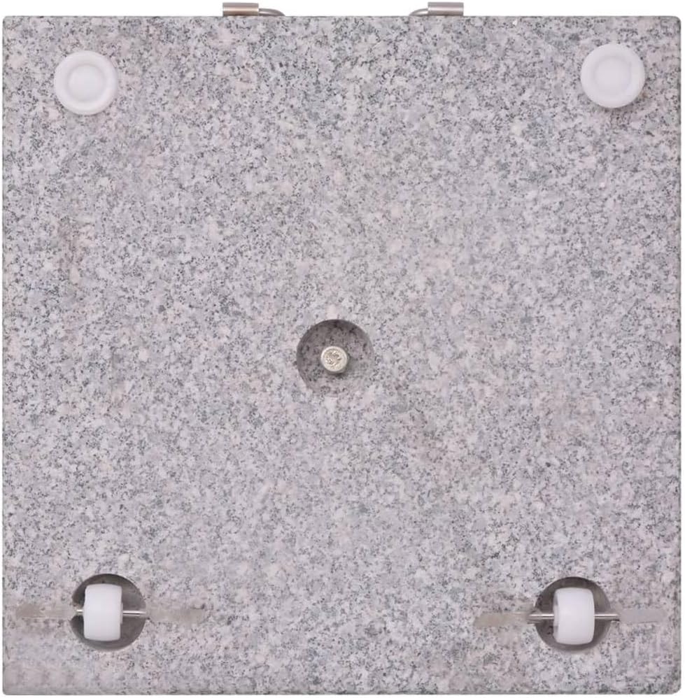 FurturHome Base cuadrada para sombrilla  Soporte de sombrilla para exteriores  Base de sombrilla para patio exterior, césped, jardín  Granito gris