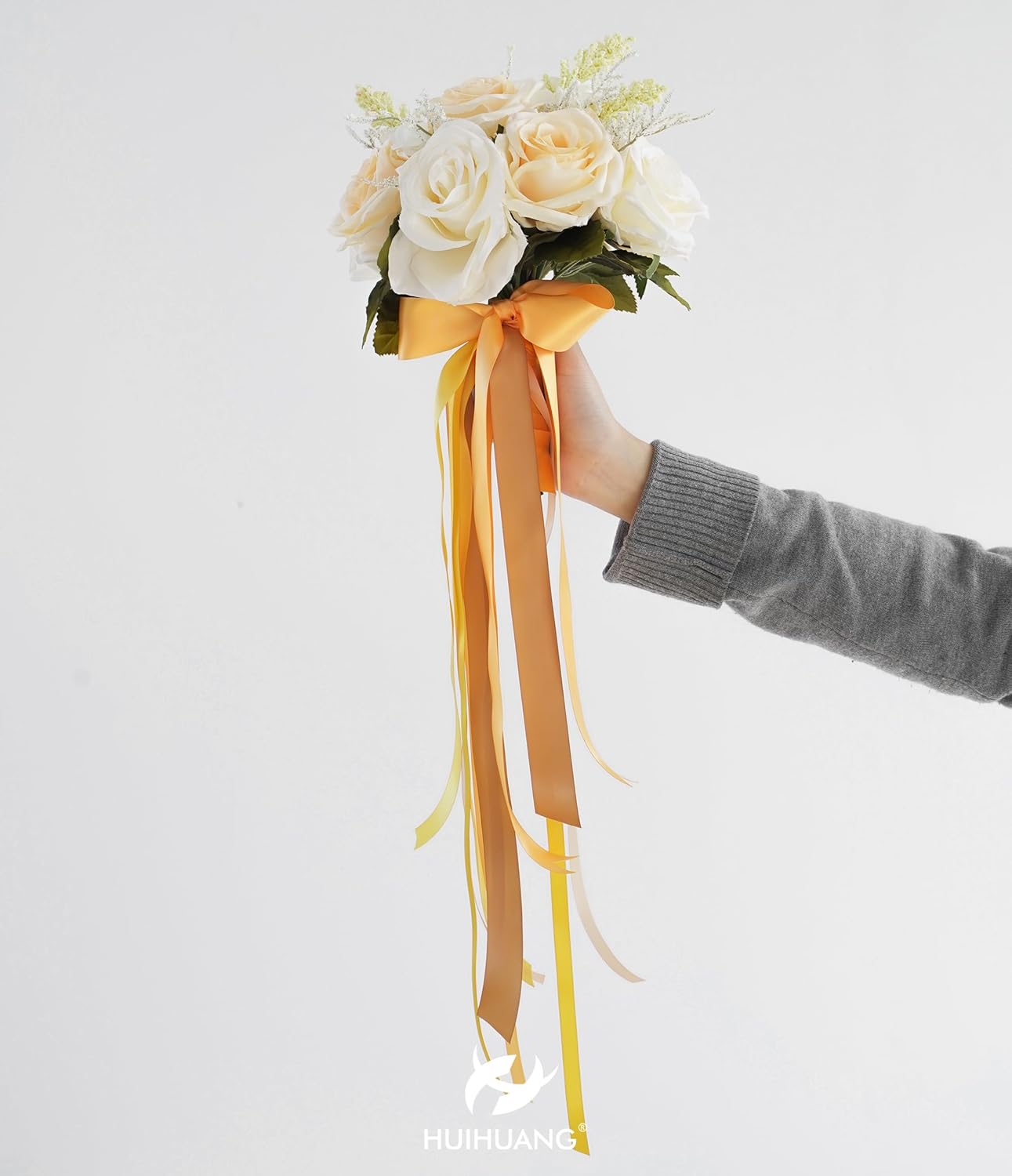 HUIHUANG Cinta dorada para envolver regalos, cinta de satén surtida de 1 pulgada para ramo de flores, manualidades, fabricación de lazos, decoración