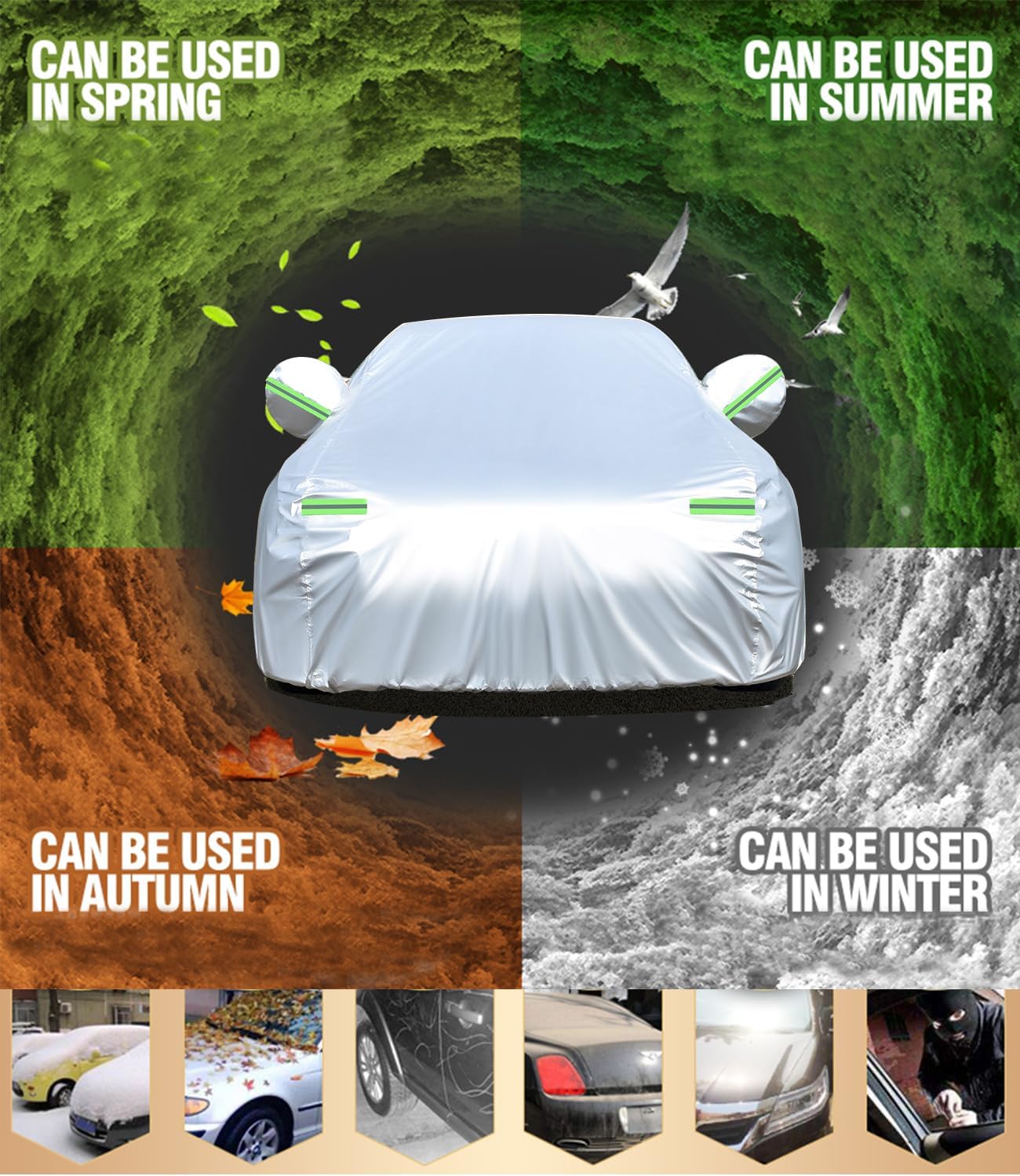 Funda para automóvil Porsche, 7 capas de cubierta impermeable para todo tipo de clima, para exteriores, cubierta completa contra la lluvia, el sol,