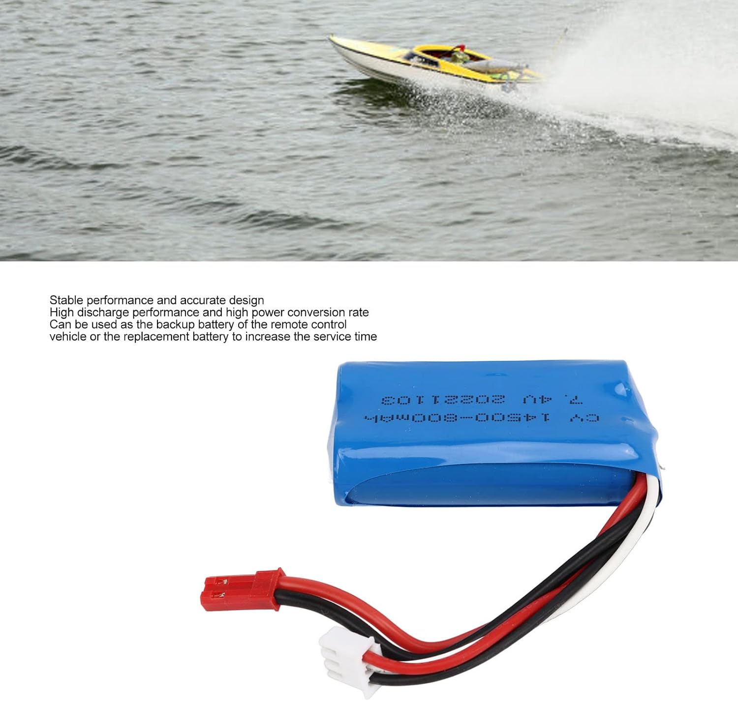 SUNGOOYUE 7.4V 800mah RC Battery Pack, alta potencia tasa de conversión Li Ion RC LiPo Juguetes Control Remoto Accesorio para WL917 RC Juguetes