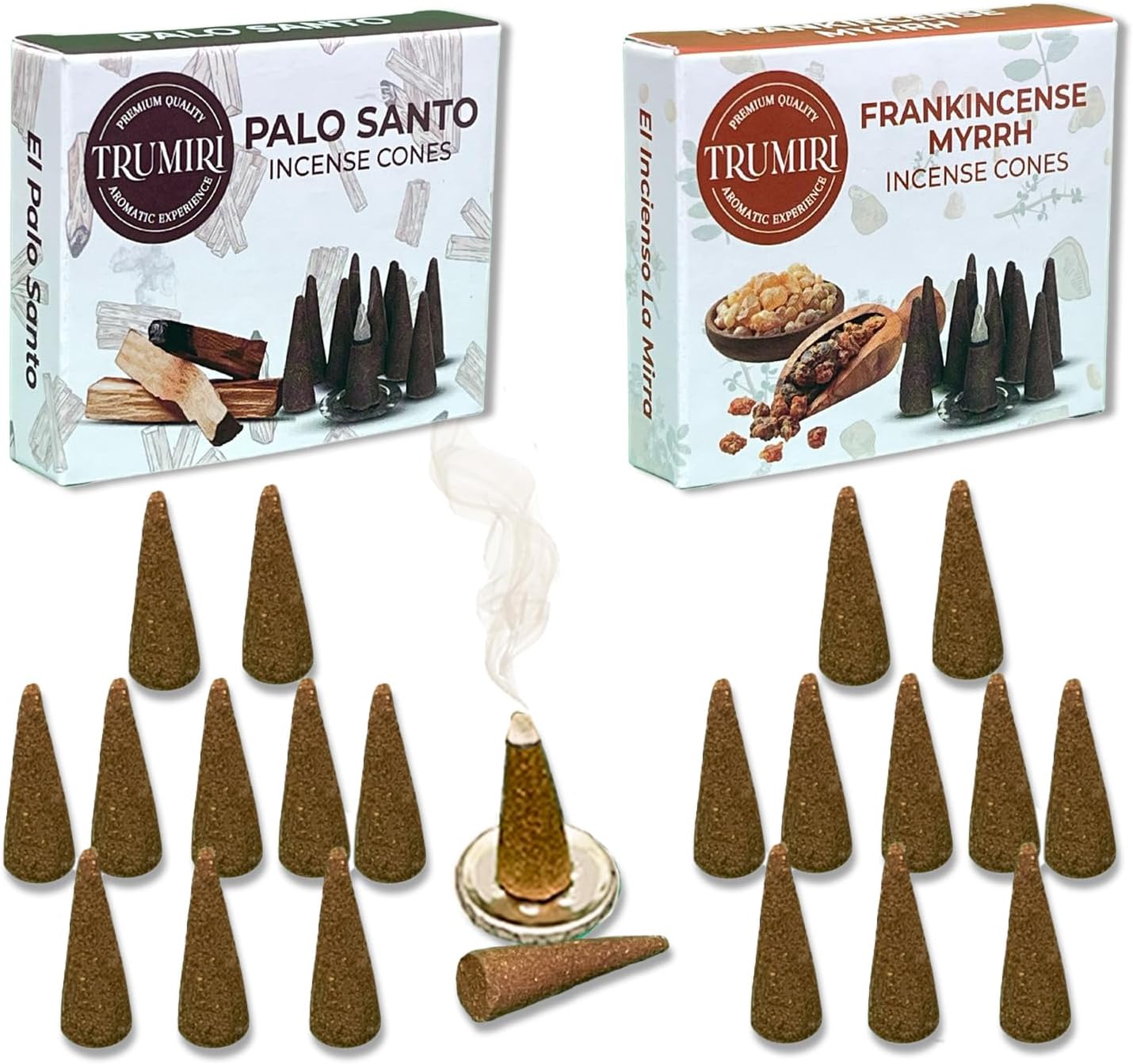 Conos de incienso  Paquete combinado de 20 conos de incienso  10 mirras de incienso + 10 Palo Santo  Conos de insencia  Conos de incienso perfumados
