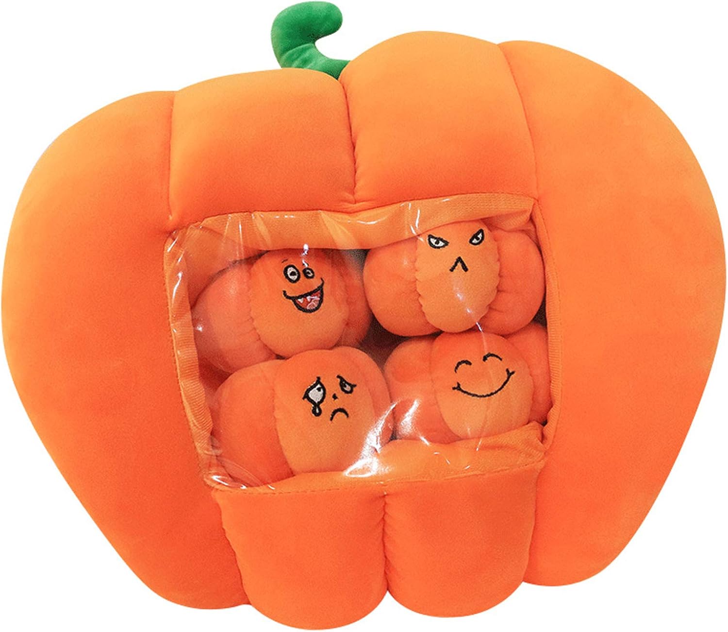 REFAHB Almohada decorativa de calabaza esponjosa y duradera para Halloween, almohada decorativa para sofá, almohada de felpa de calabaza suave,