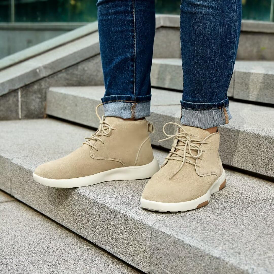 OrthoComfoot Botas cómodas para hombre con soporte de arco, de cuero auténtico, para exteriores, zapatos Oxford para caminar para fascitis plantar,