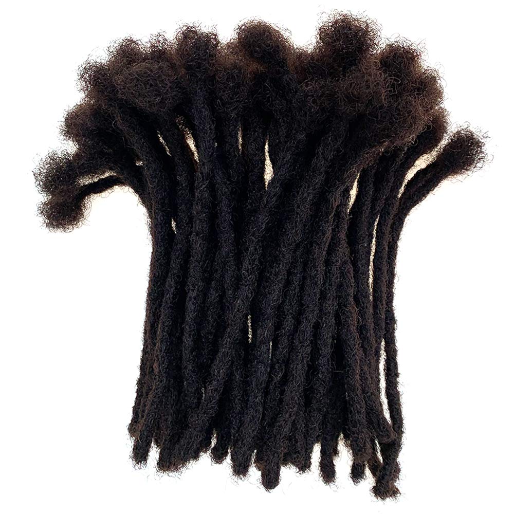 YONNA Extensiones de rastas de cabello humano, 60 rastas hechas a mano (0.2in) de ancho, color marrón oscuro #2