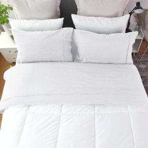 Ramesses Juego de sábanas refrescantes blancas tamaño King, juego de sábanas blancas de 4 piezas, juego de sábanas de microfibra de fácil cuidado de Ramesses Juego de sábanas refrescantes blancas tamaño King, juego de sábanas blancas de 4 piezas, juego de sábanas de microfibra de fácil cuidado de