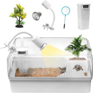 Kit de hábitat de tanque de tortuga, acuario de iniciación de recinto de tortuga acuática con área multifunción, escondite, luz de plataforma UV, Kit de hábitat de tanque de tortuga, acuario de iniciación de recinto de tortuga acuática con área multifunción, escondite, luz de plataforma UV,