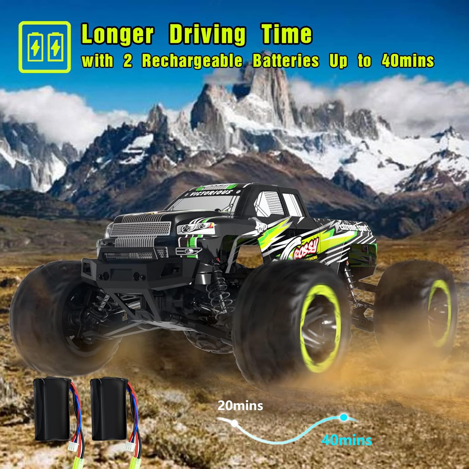 GoolRC Coche de control remoto, coches RC a escala 116, 24.9 mih, auto de escalada de carreras de alta velocidad, 2.4 GHz 4WD todo terreno