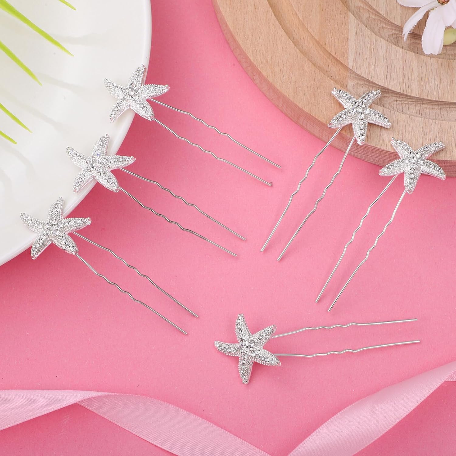Beaupretty 12 unids clip de pelo de estrella de mar sirena accesorios para el cabello horquillas Rhinestone horquillas estrella headwear accesorios