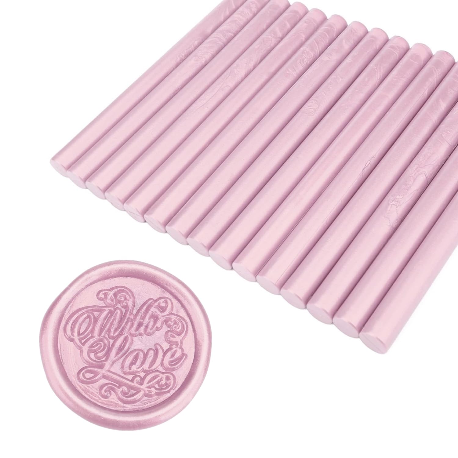 Yoption 15 varillas de cera para sellar con pistola de pegamento, ideal para invitaciones de boda, tarjetas, sobres (rosa)