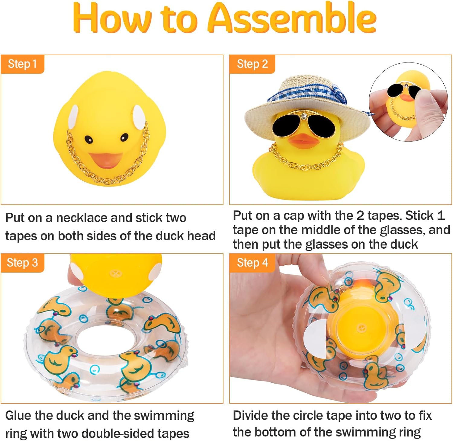 wonuu 2 adornos de pato para salpicadero de automóvil, adornos de goma para decoración de tablero de automóvil, accesorios de decoración con mini