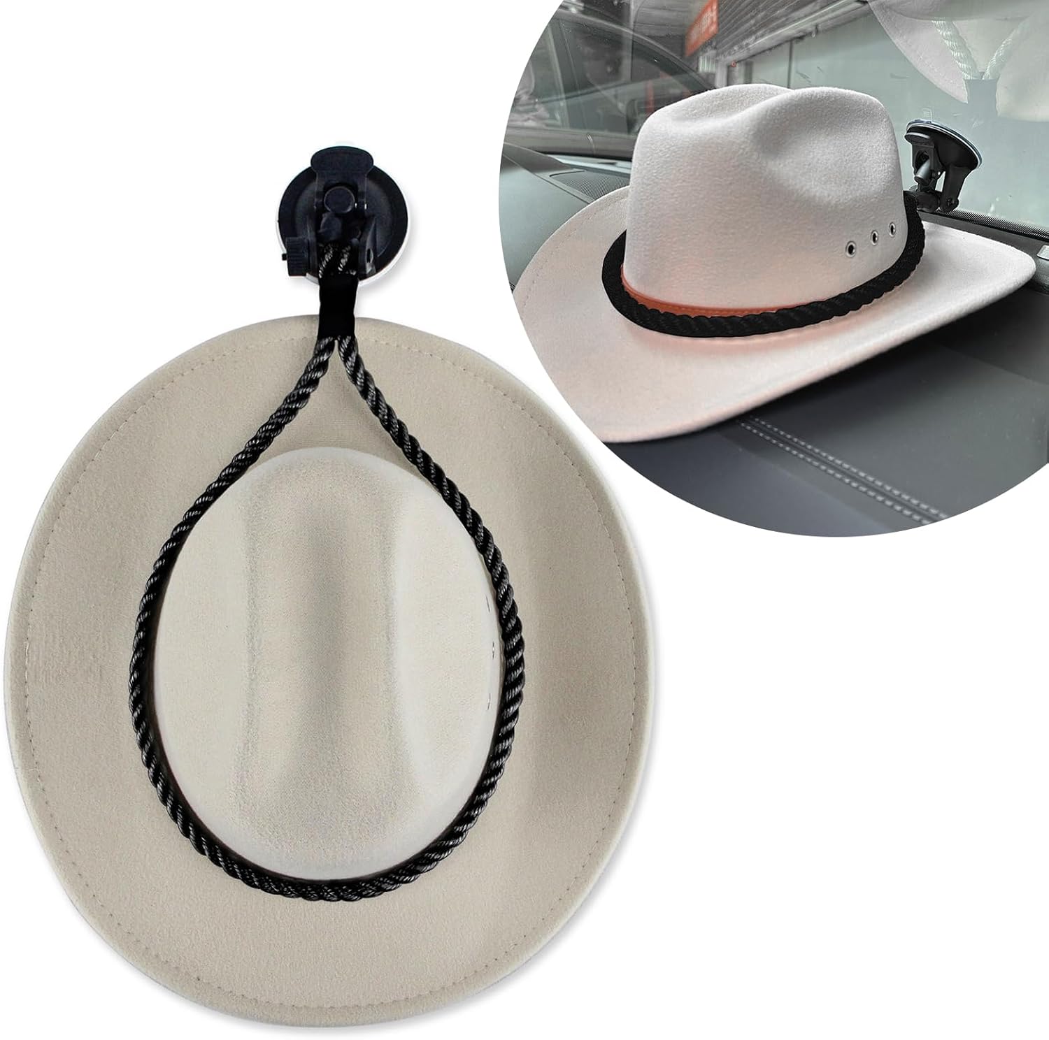 Ziciner Soportes de sombrero de vaquero para tu vehículo, soportes para sombreros con ventosa, soporte para sombreros para mantener tu sombrero de
