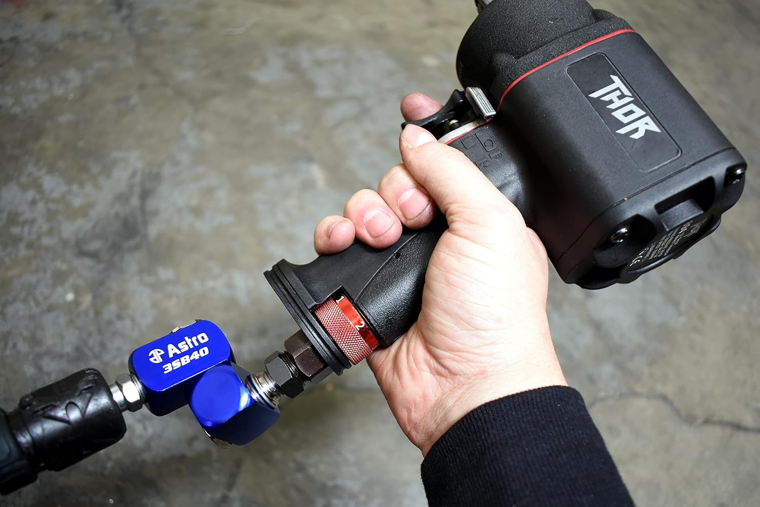 Astro Tools 1894 ONYX – Llave de impacto de 12 pulgada “THOR” y Astro Tools 3SB40 1st World’s 1st High Flow 3-Way Air Swivel