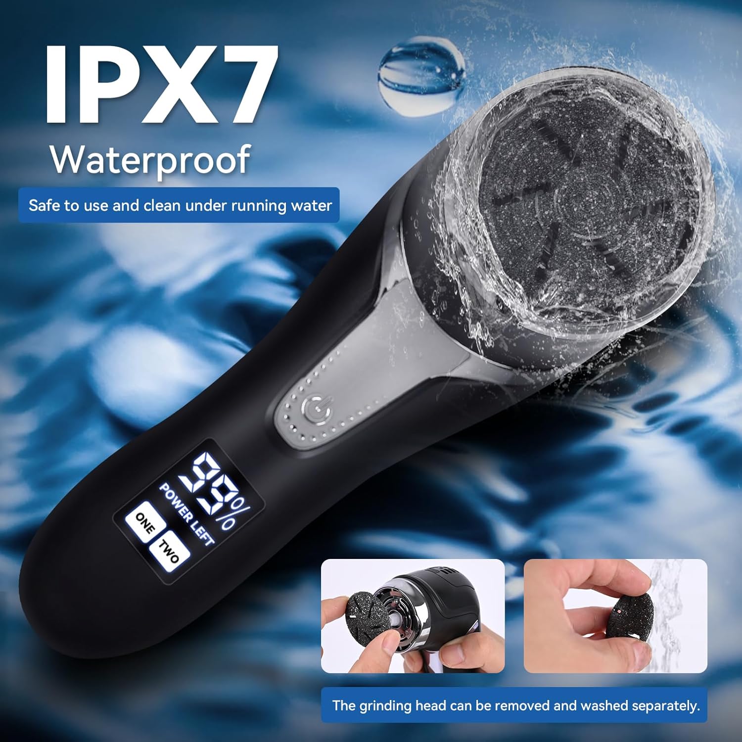 Removedor eléctrico de callos para pies con vacío, herramientas de pedicura portátiles de alta calidad, recargable, impermeable, 2 velocidades,