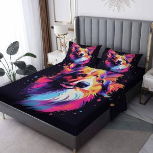 Juego de sábanas Corgi Split King para cama ajustable, sábanas para perro, sábanas estampadas y juego de 5 piezas, microfibra suave con bolsillo Juego de sábanas Corgi Split King para cama ajustable, sábanas para perro, sábanas estampadas y juego de 5 piezas, microfibra suave con bolsillo