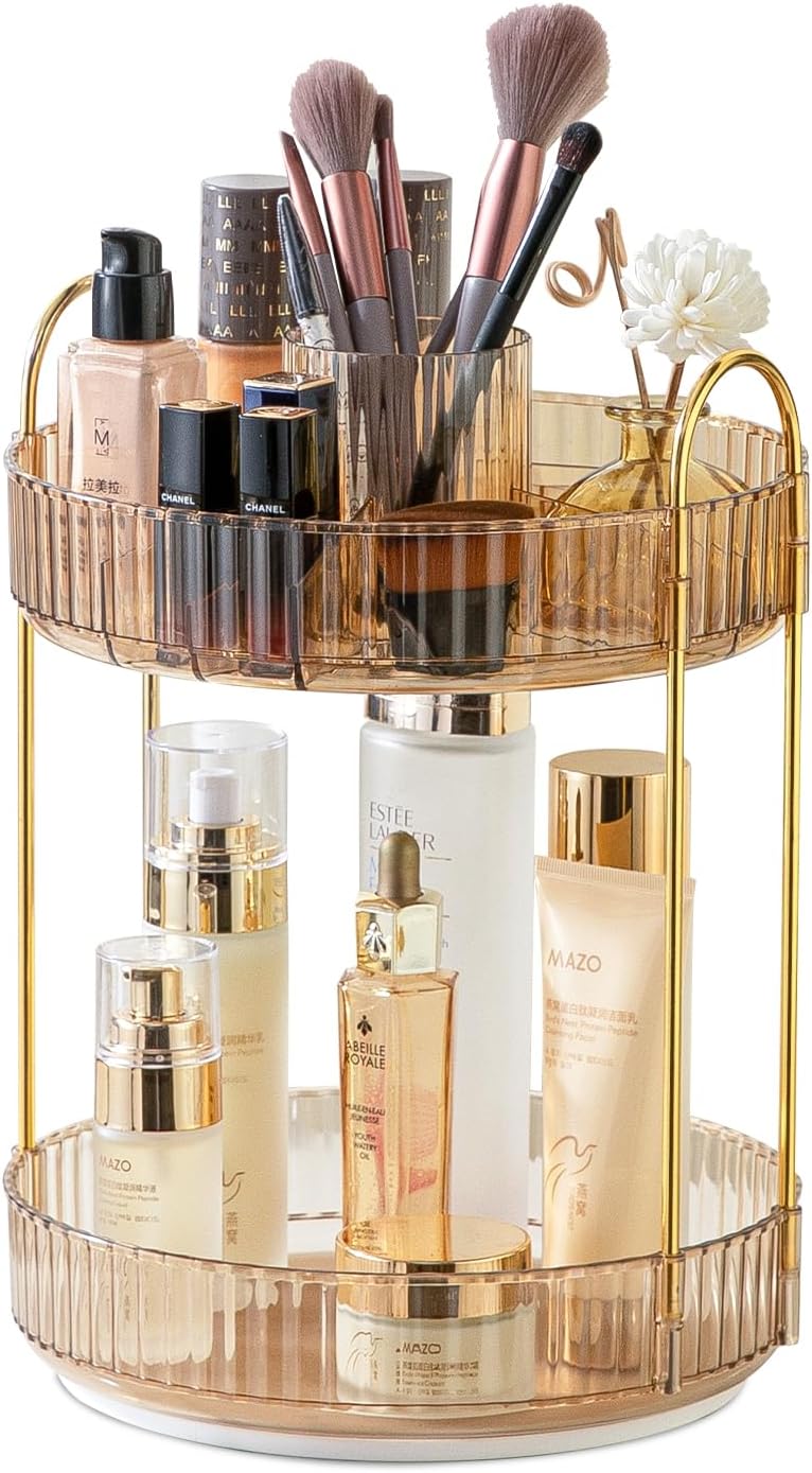 Organizador de maquillaje giratorio de 360, bandejas de baño, organizador de encimera, carrusel de maquillaje, estante giratorio de gran capacidad,