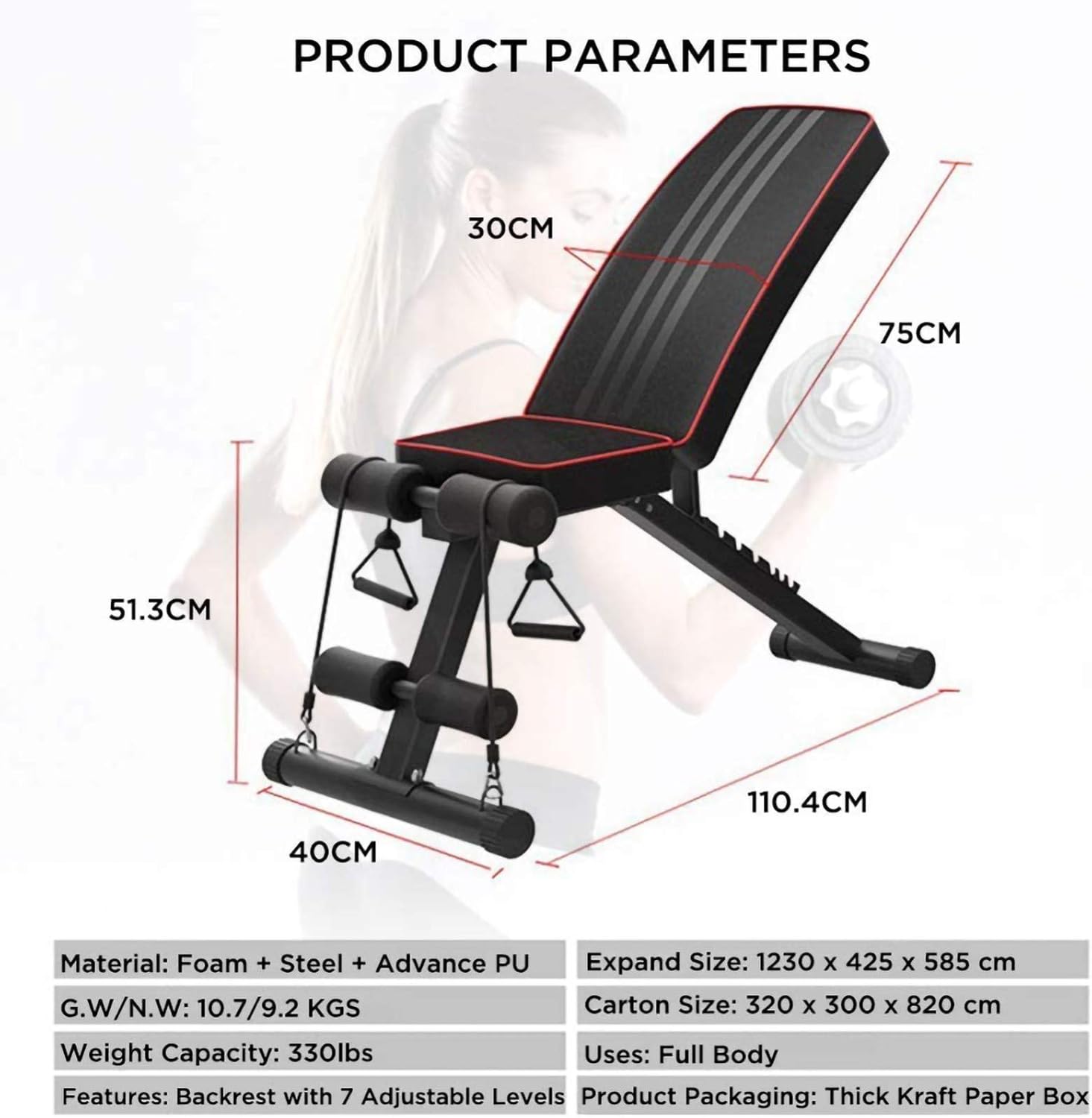 Taburete plegable con mancuernas  Banco de pesas ajustable  Plegable planoinclinadoDecline Bench Press  Banco para sentarse  para entrenamiento en