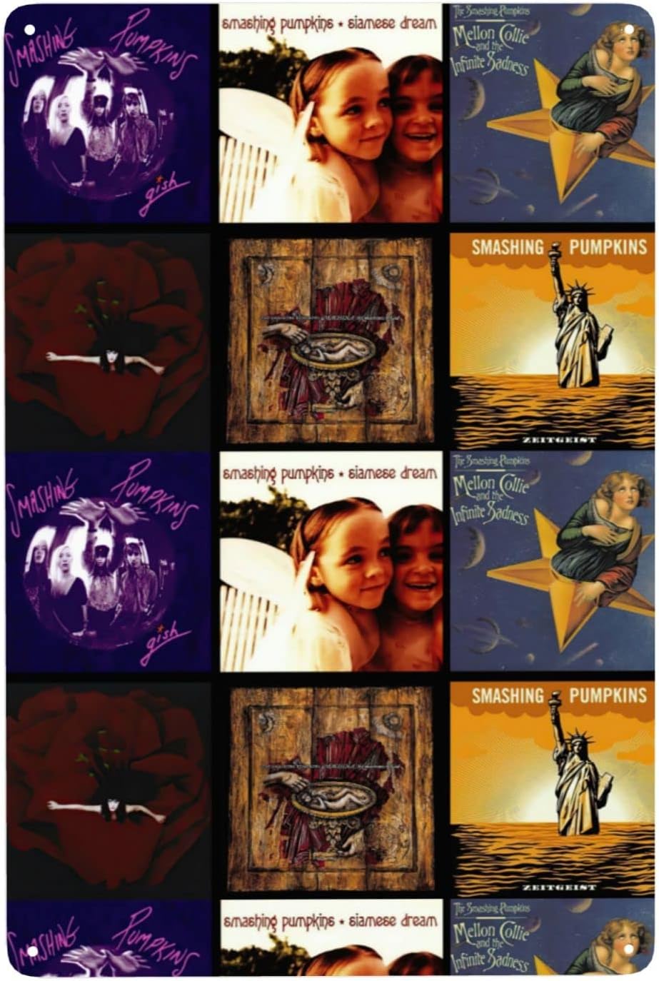 The Rock Smashing Band Pumpkins Placa decorativa de metal para decoración de pared, póster divertido para decoración del hogar para dormitorio,