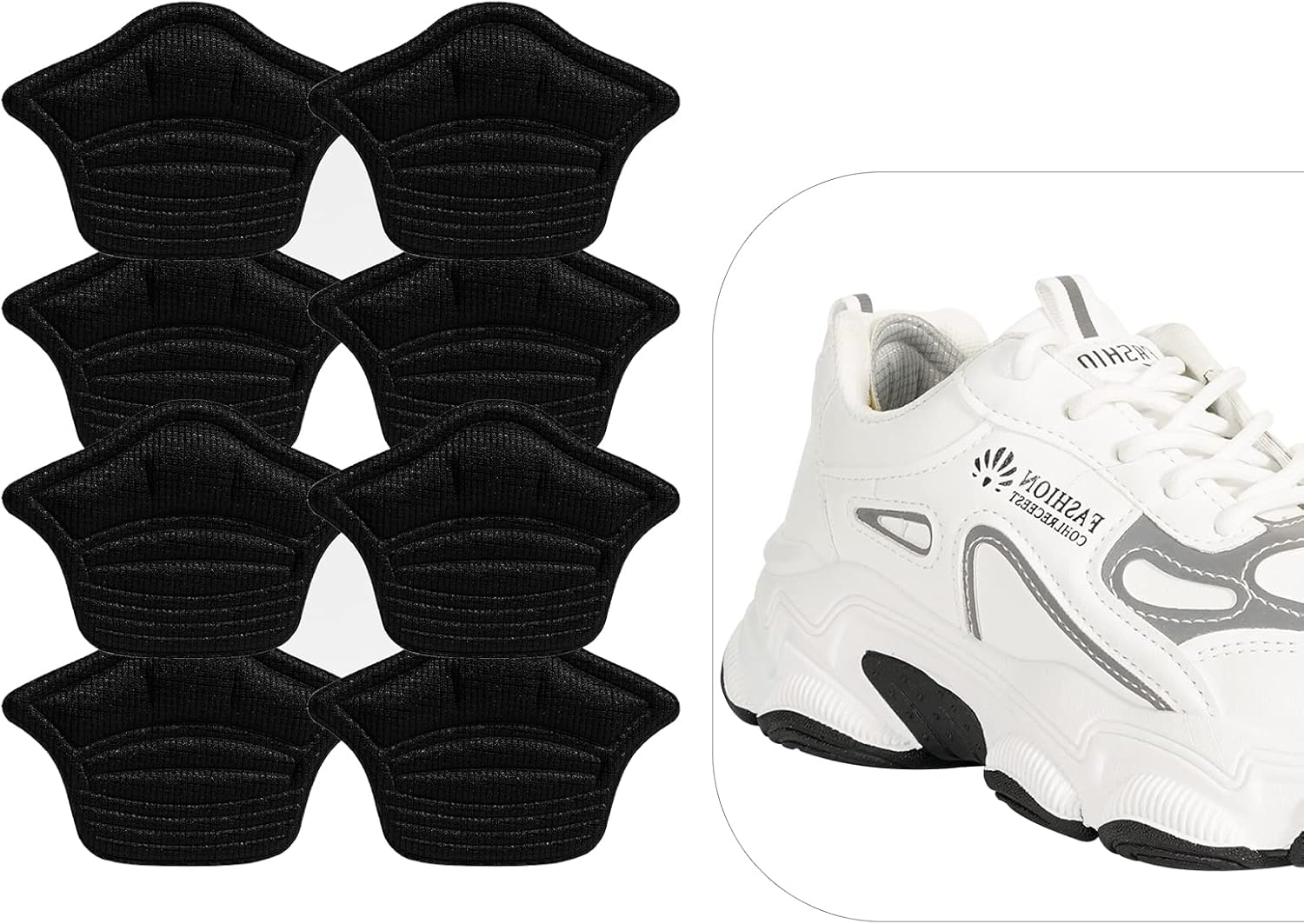 4 pares de protectores de talón para zapatos, inserciones de cojín en la parte posterior del talón, zapatos sueltos demasiado grandes, protectores