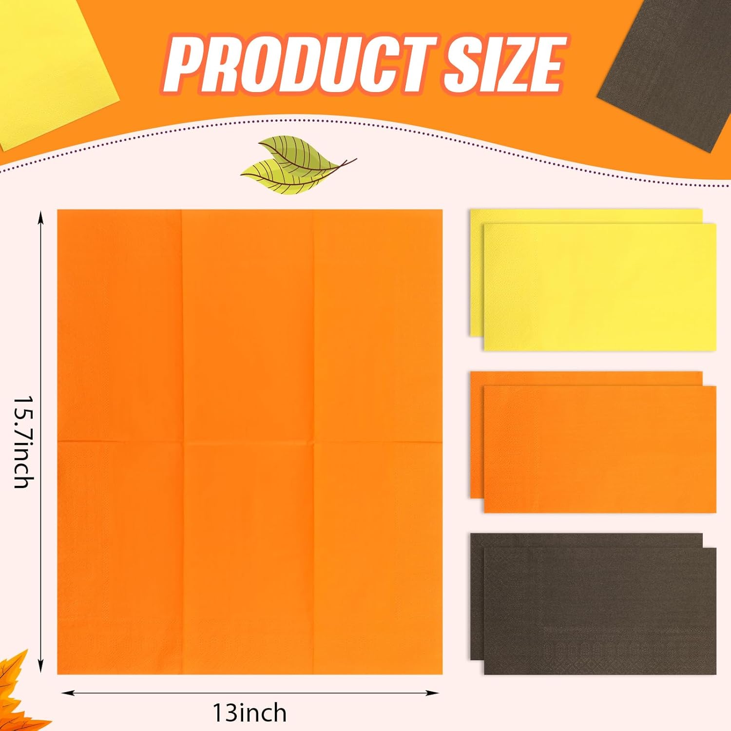 Qilery 120 servilletas de otoño de Halloween de 15.7 x 13 pulgadas, servilletas de papel desechables, toalla de mano, decoración para baño, cena,