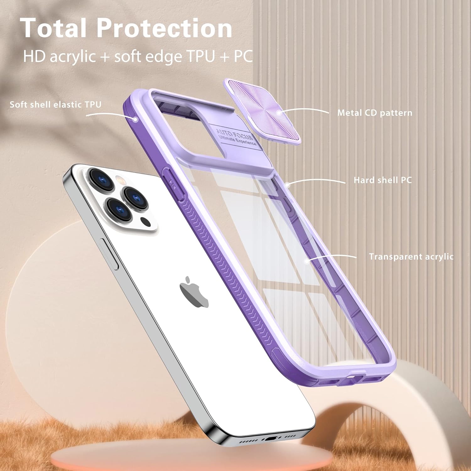 Asuwish Funda de teléfono para iPhone 15 Pro Max CFMJ US Morado