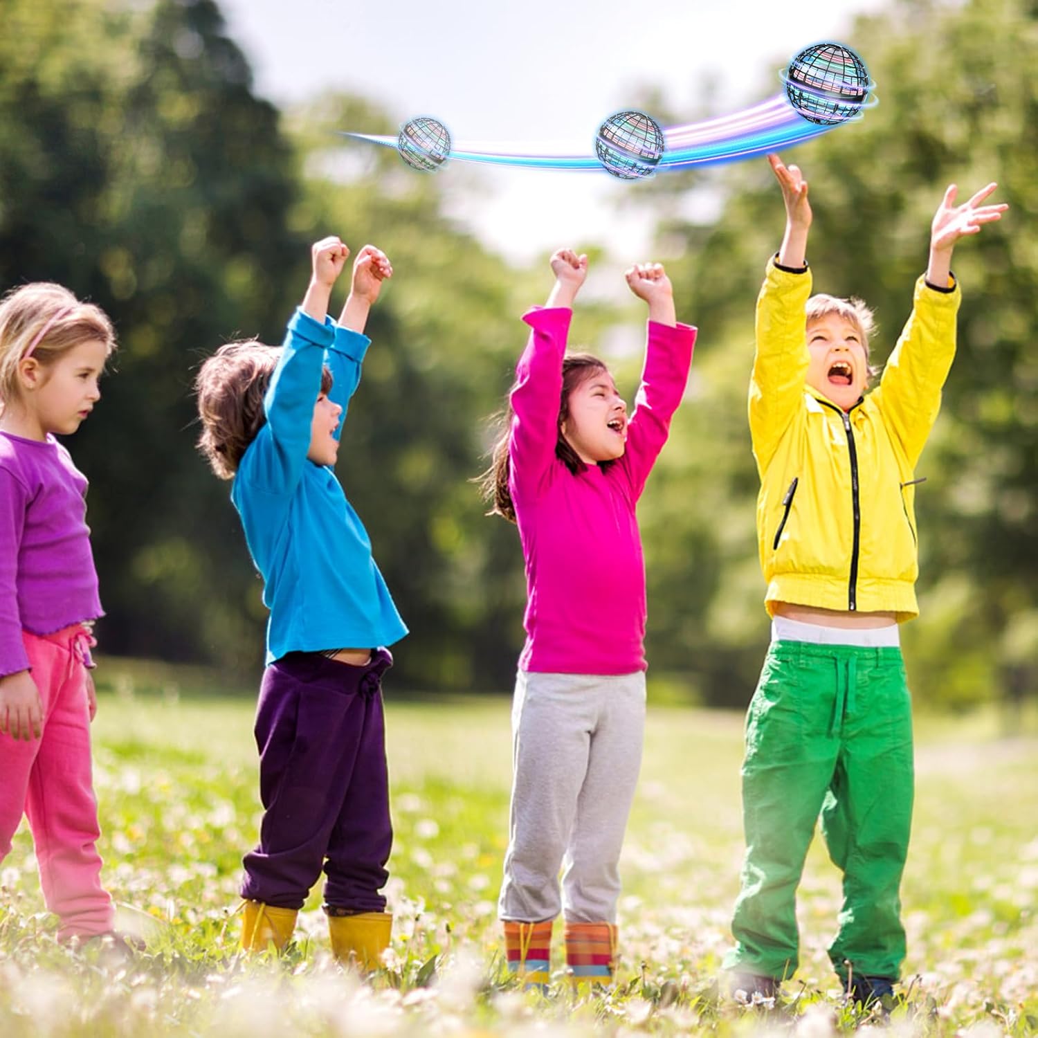Bola de orbe voladora 2023 actualizada  Orbe mágico con luz giratoria voladora Mini dron cósmico para niños, adolescentes y adultos, bola voladora