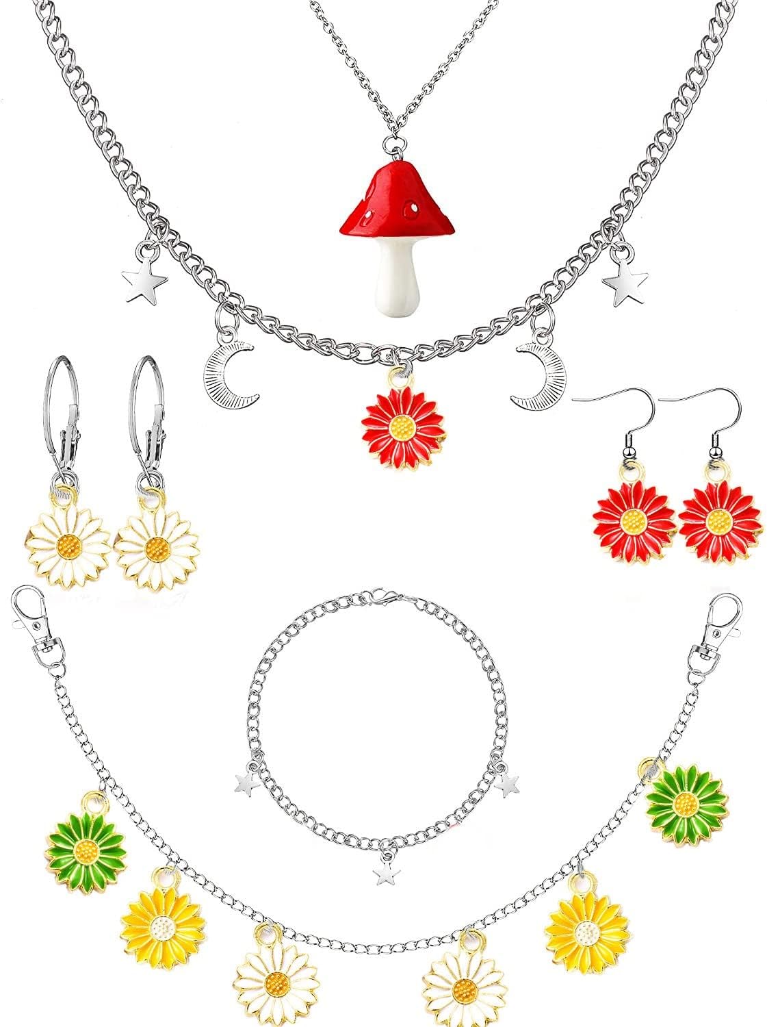 Paquete de 50 dijes esmaltados de girasol en tono dorado, cuentas para hacer joyas, aretes, collares, pulseras, accesorios, dijes de vino (amarillo)