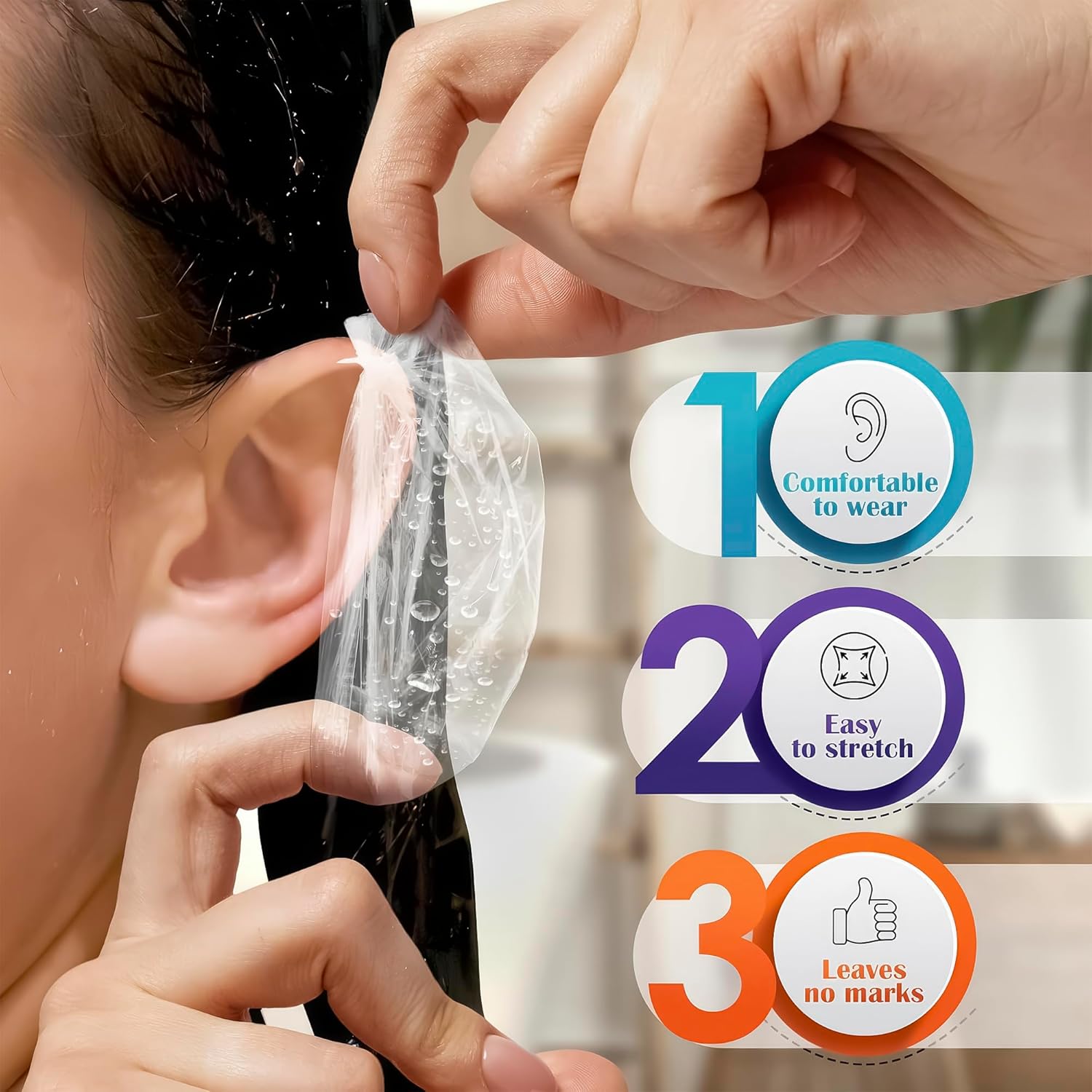 200 cubiertas desechables para los oídos para la ducha  Protectores de oídos impermeables para nadar cubiertas para los oídos para teñir el cabello