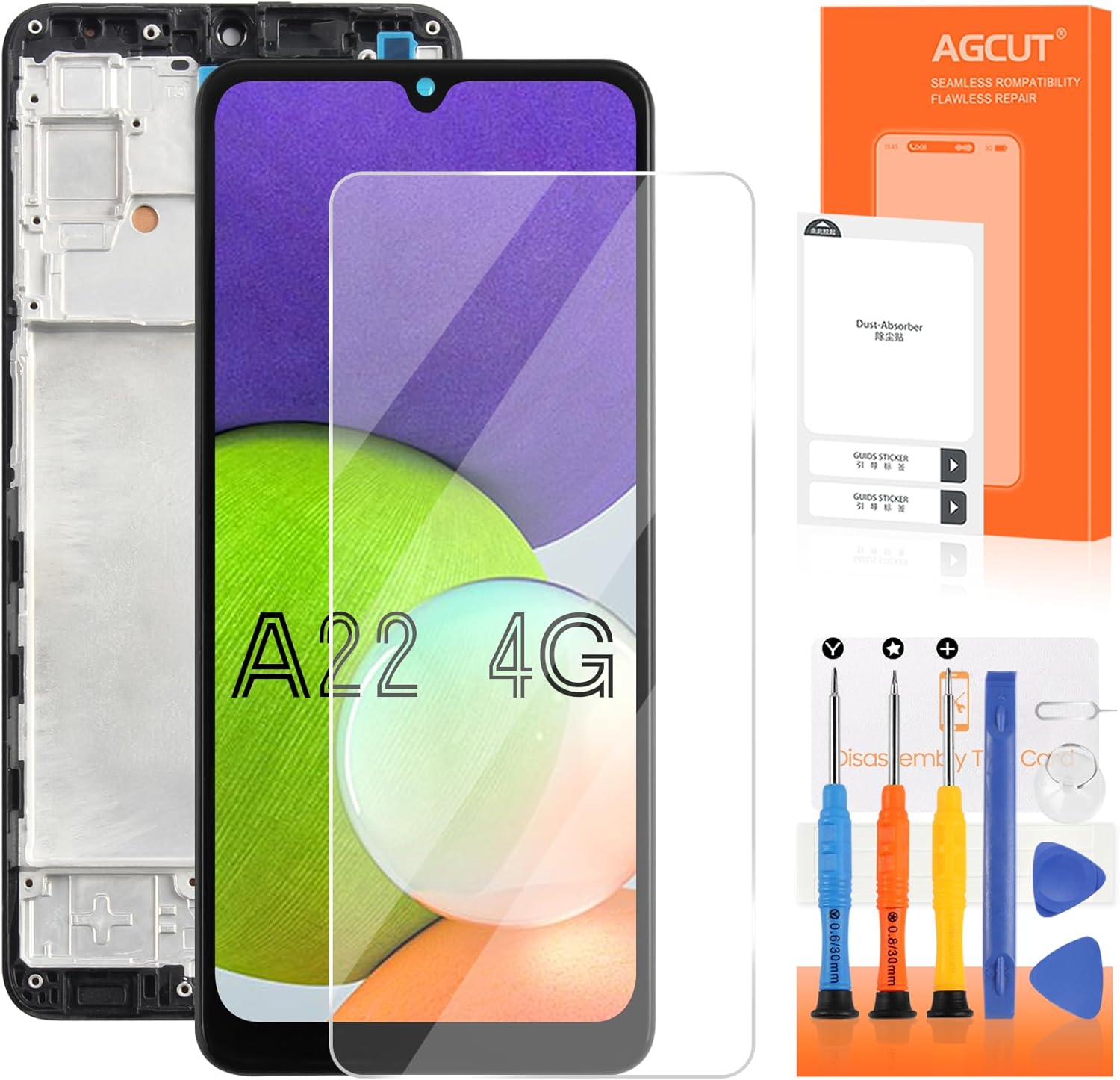 Para Samsung Galaxy A22 4G Reemplazo de pantalla para Samsung A22 Pantalla LCD SM-A225FDS SM-A225M Digitalizador de pantalla táctil Asamblea