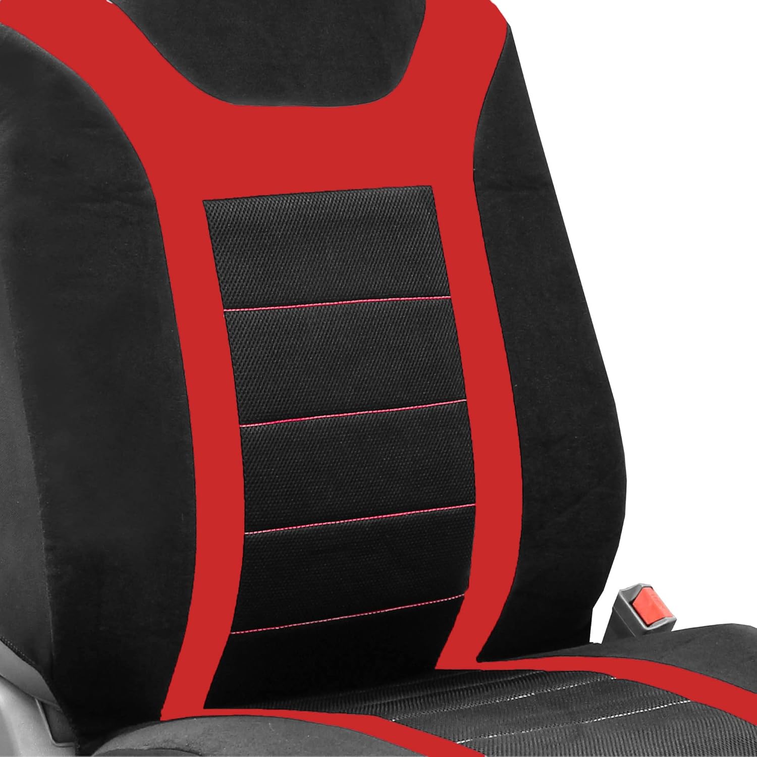 FH GROUP FH-FB070115+FH2033, protectores de asiento de auto deportivos, compatibles con bolsa de aire y bancos con separación con protector de